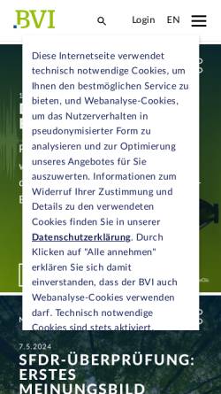 Vorschau der mobilen Webseite www.bvi.de, BVI Bundesverband Investment und Asset Management e. V.