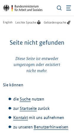 Vorschau der mobilen Webseite www.bmas.de, Bundesministerium für Arbeit und Soziales