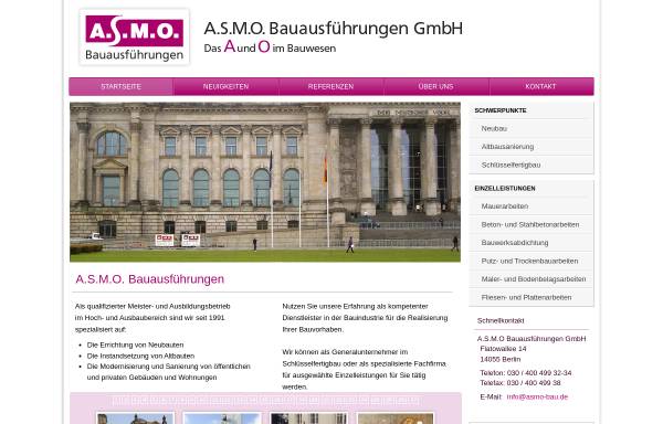 Vorschau von www.asmo-bau.de, A.S.M.O. Bauausführungen GmbH