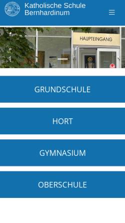 Vorschau der mobilen Webseite www.bernhardinum.de, Katholisches Schulzentrum Bernhardinum