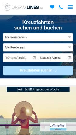Vorschau der mobilen Webseite www.1000kreuzfahrten.de, 1000cruises GmbH