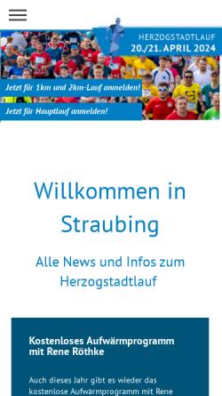 Vorschau der mobilen Webseite www.herzogstadtlauf.de, Herzogstadt-Lauf Straubing