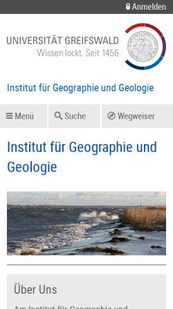 Vorschau der mobilen Webseite geo.uni-greifswald.de, Institut für Geographie und Geologie der Universität Greifswald