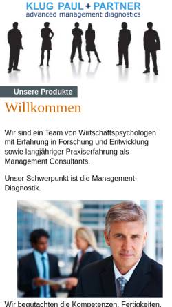Vorschau der mobilen Webseite www.klugpaul.de, Klug Paul + Partner Partnerschaftsgesellschaft