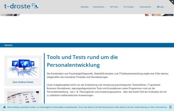 Vorschau von www.t-droste.de, T-Droste Computergestützte Diagnostik und Evaluation, Inh. Terence Droste