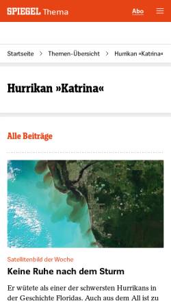 Vorschau der mobilen Webseite www.spiegel.de, Spiegel (Panorama): Hurrikan Katrina