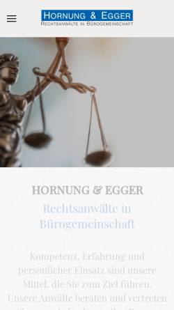 Vorschau der mobilen Webseite www.hornung-egger.de, Rechtsanwälte Hornung & Egger