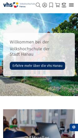 Vorschau der mobilen Webseite www.vhs-hanau.de, VHS-Hanau