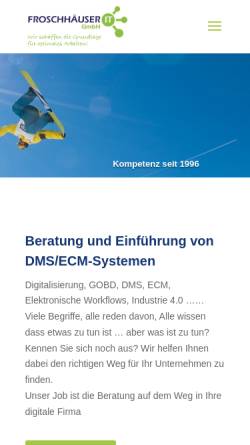 Vorschau der mobilen Webseite www.froschweb.biz, Froschhäuser Webdesign und IT-Service e.K.