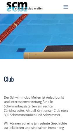 Vorschau der mobilen Webseite www.scmeilen.ch, Schwimmclub Meilen (SCM)