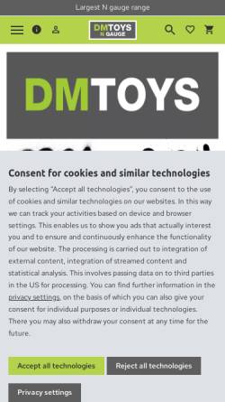 Vorschau der mobilen Webseite www.dm-toys.de, DM Toys, Daniel Mrugalski