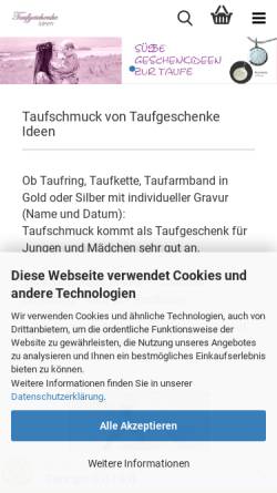 Vorschau der mobilen Webseite www.taufgeschenke-ideen.de, Ben Wenke - Wolfgang Wenke - Melanie Wenke GbR