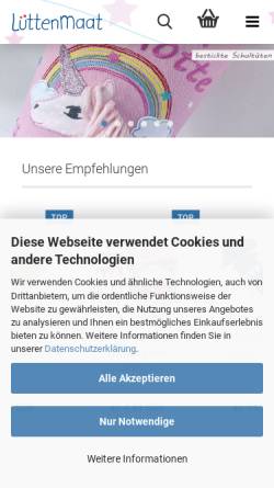Vorschau der mobilen Webseite www.luettenmaat.de, Sabine Funke luettenmaat.de