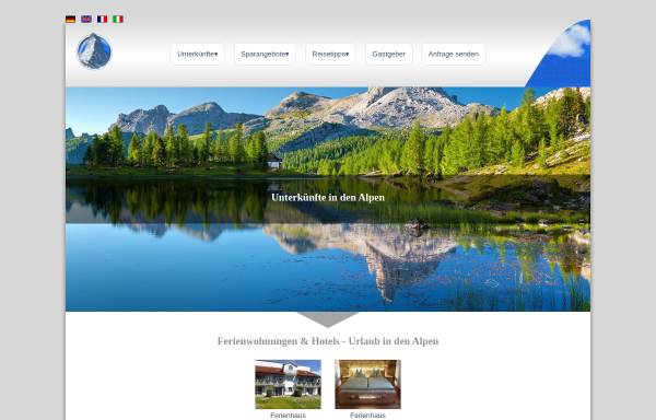 Vorschau von www.alpen-reise.com, Alpen Unterkunftsverzeichnis