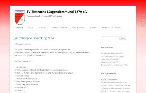 Vorschau von www.eintracht-luetgendortmund.de, TV Eintracht Lütgendortmund 1879 e.V.