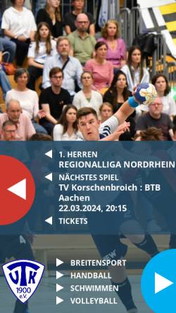 Vorschau der mobilen Webseite www.hand-ball-herz.de, TV Korschenbroich Handball
