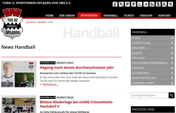 Vorschau von www.tus82.de, TuS 82 Opladen - Handball