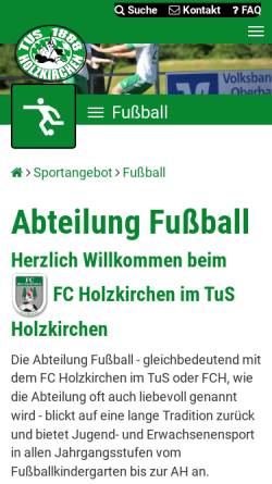 Vorschau der mobilen Webseite fussball.tus-holzkirchen.de, FC-Holzkirchen