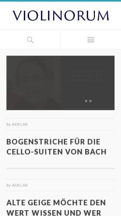 Vorschau der mobilen Webseite violinorum.de, Violinorum.de - Treffpunkt für Streicher