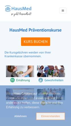 Vorschau der mobilen Webseite www.hausmed.de, HausMed eHealth Services GmbH