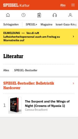 Vorschau der mobilen Webseite gutenberg.spiegel.de, Ulrich Bräker
