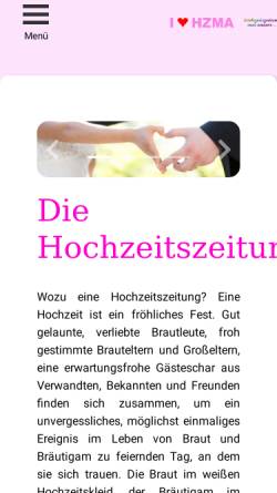 Vorschau der mobilen Webseite www.hochzeitszeitung-mal-anders.de, Hochzeitszeitung mal anders