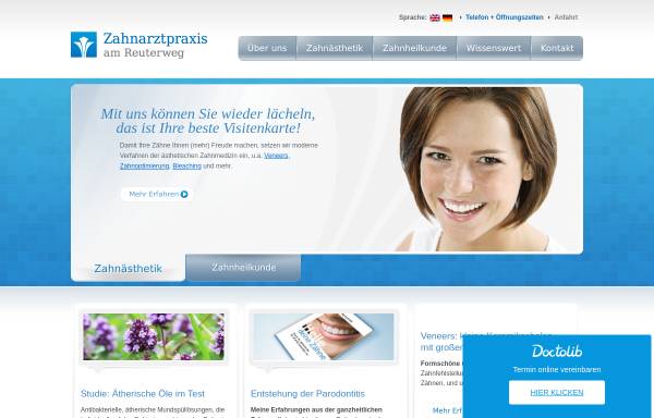 Vorschau von www.zahnarztpraxis-reuterweg.de, Dr. Wolfgang Kuhl