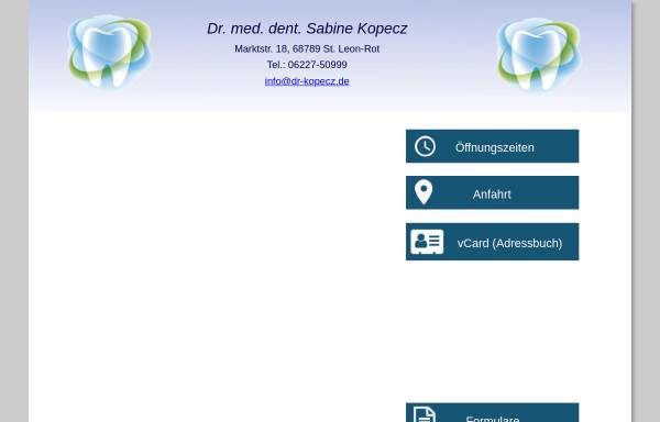 Vorschau von www.dr-kopecz.de, Dr. med. dent. Sabine Kopecz