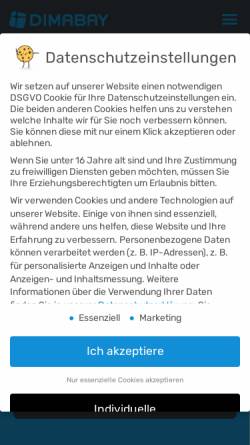 Vorschau der mobilen Webseite www.dimabay.de, Dimabay GmbH