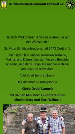 Vorschau der mobilen Webseite www.schuetzen-oedt.de, St. Vitus Schützenbruderschaft 1473 Oedt e.V.