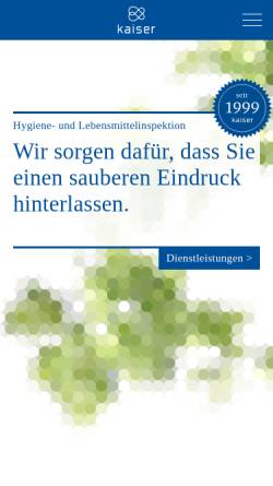 Vorschau der mobilen Webseite www.kaiser-iie.ch, Kaiser Rudolf, Eidg. diplomierter Lebensmittelinspektor