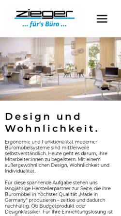 Vorschau der mobilen Webseite www.zieger-online.de, Handelsgesellschaft Hinrich Zieger mbH