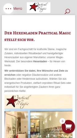 Vorschau der mobilen Webseite www.hexenladen-hamburg.de, Practical Magic - der Hexenladen in Hamburg.