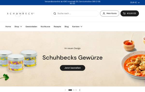 Vorschau von www.schuhbeck.de, Schuhbecks Gewürzladen