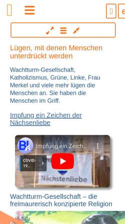 Vorschau der mobilen Webseite www.antichrist-wachtturm.de, Zeugen Jehovas, was glauben sie wirklich?