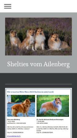 Vorschau der mobilen Webseite www.shelties-vom-ailenberg.de, Vom Ailenberg