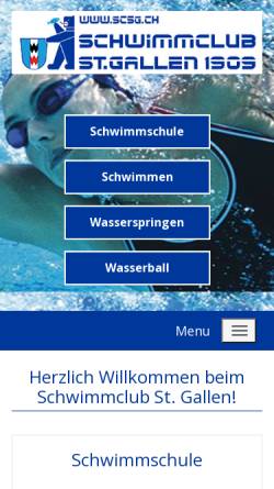 Vorschau der mobilen Webseite www.scsg.ch, Schwimmclub St. Gallen