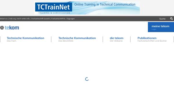 Vorschau von www.tekom.de, Gesellschaft für Technische Kommunikation – tekom e.V.