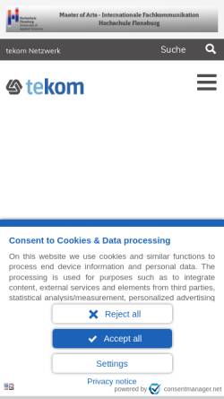 Vorschau der mobilen Webseite www.tekom.de, Gesellschaft für Technische Kommunikation – tekom e.V.