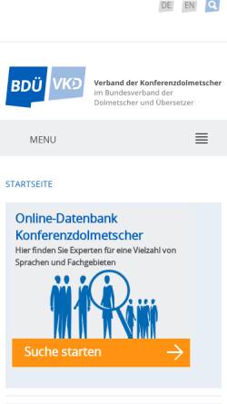 Vorschau der mobilen Webseite konferenzdolmetscher-bdue.de, Verband der Konferenzdolmetscher im BDÜ e.V.