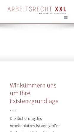 Vorschau der mobilen Webseite www.arbeitsrecht-xxl.de, Arbeitsrecht - Kommentare und Ratschläge vom Fachanwalt Dr. Granzin