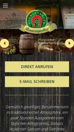 Vorschau der mobilen Webseite www.pfungstaedter-brauereigasthof.de, Pfungstädter Brauereigasthof