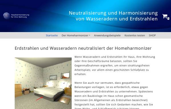 Vorschau von raumharmonisierung.de, Schutz vor Wasseradern und Erdstrahlen