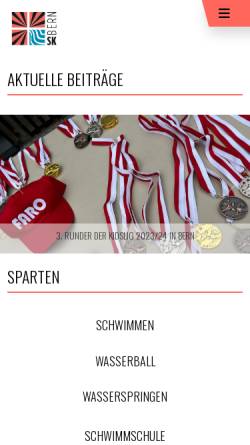 Vorschau der mobilen Webseite www.skbe.ch, Schwimmklub Bern