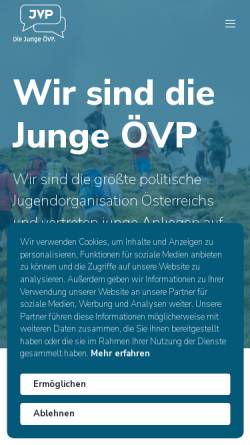 Vorschau der mobilen Webseite junge.oevp.at, Die Junge ÖVP (JVP)