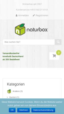 Vorschau der mobilen Webseite www.sandos-naturkost.de, Sandos-naturkost.de, Superkost GmbH