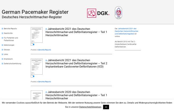 Vorschau von www.pacemaker-register.de, Deutsches Herzschrittmacher Register