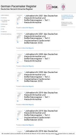 Vorschau der mobilen Webseite www.pacemaker-register.de, Deutsches Herzschrittmacher Register