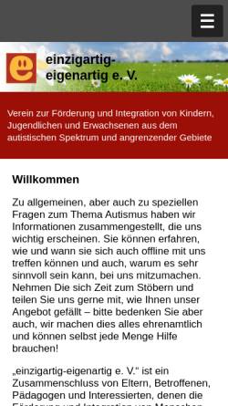 Vorschau der mobilen Webseite www.einzigartig-eigenartig.de, Einzigartig-eigenartig e.V.