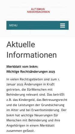 Vorschau der mobilen Webseite www.netzwerk-autismus-niedersachsen.de, Netzwerk AUTISMUS Niedersachsen